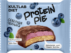 Изображение товара Печенье протеиновое KULTLAB Diet Protein Pie Северная черника, глазированный, 45г
