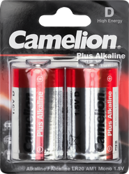 Изображение товара Батарейки CAMELION Plus Alkaline LR20 BL-2 (LR20-BP2, 1,5В), Арт. 1654, 2шт