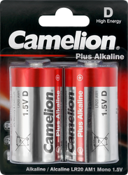 Изображение товара Батарейки CAMELION Plus Alkaline LR20 BL-2 (LR20-BP2, 1,5В), Арт. 1654, 2шт