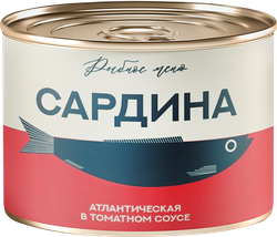 Изображение товара Сардина Атлантическая РЫБНОЕ МЕНЮ в томатном соусе, 250г