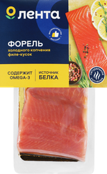 Изображение товара Форель холодного копчения ЛЕНТА филе-кусок, 130г