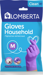 Изображение товара Перчатки латексные LOMBERTA размер M, фиолетовые, 2шт