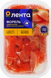 Изображение товара Форель слабосоленая ЛЕНТА филе-кусочки в масле, 120г