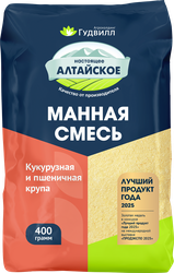 Изображение товара Манная смесь ГУДВИЛЛ Кукурузная и пшеничная крупа, 400г