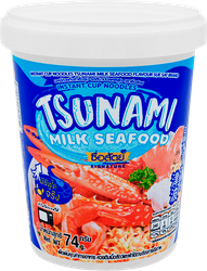 Изображение товара Лапша SUE SAT Tsunami/Цунами, со вкусом cливочного супа с морепродуктами, 74г