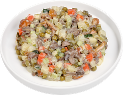 Изображение товара Салат РЕСТО ШИК Оливье с жареными шампиньонами, постный, 200г