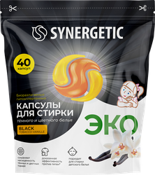 Изображение товара Капсулы для стирки SYNERGETIC Black Табак-ваниль, 40шт