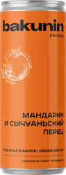 Изображение товара Напиток БАКУНИН ЕХС Ботаникалс Мандарин, сычуаньский перец сильногазированный, 0.33л