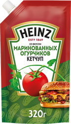 Изображение товара Кетчуп томатный HEINZ со вкусом маринованных огурчиков, 320г