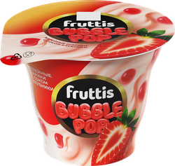 Изображение товара Продукт йогуртный пастеризованный FRUTTIS Клубника с желейными шариками, с соком клубники 4,4%, без змж, 180г