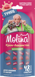 Изображение товара Лакомство для кошек MOLINA с тунцом, для здоровой кожи и блестящей шерсти, 48г