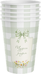Изображение товара Стаканы бумажные CITY HOME TRADE Пасха 250мл, зеленые, Арт. CUP250, 6шт