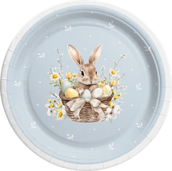 Изображение товара Тарелки бумажные CITY HOME TRADE Пасха 23см, голубые, Арт. PLT23, 6шт