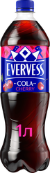 Изображение товара Напиток EVERVESS Cola Cherry кола со вкусом вишни газированный, 1л