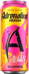 Изображение товара Напиток ADRENALINE Rush со вкусом Юдзу, Клубники и Каламанси тонизирующий газированный, 0.449л