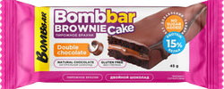 Изображение товара Пирожное протеиновое BOMBBAR со вкусом брауни двойной шоколад, 45г