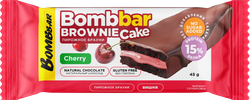 Изображение товара Пирожное протеиновое BOMBBAR с начинкой со вкусом брауни с вишней, 45г