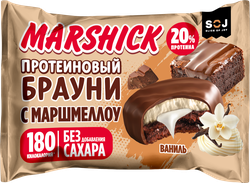 Изображение товара Печенье протеиновое SOJ Marshick, со вкусом ванили, глазированное без сахара, 53г