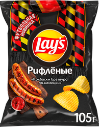 Изображение товара Чипсы картофельные LAY'S Колбаски братвурст по-немецки, рифленые, 105г