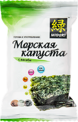 Изображение товара Морская капуста MIDORI обжаренная с васаби, 5г