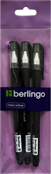 Изображение товара Ручка гелевая BERLINGO Velvet черная, 0,5мм, 3шт