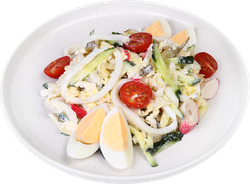 Изображение товара Салат с кальмаром и крабовыми палочками вес ЛЕНТА FRESH СП до 300