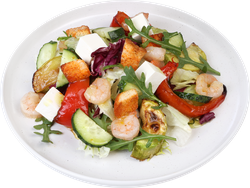Изображение товара Салат с креветками и запеченными овощами, весовой