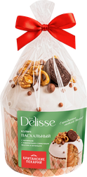 Изображение товара Кулич БРИТАНСКИЕ ПЕКАРНИ&DELISSE Пасхальный с начинкой с карамельно-сливочным вкусом и печеньем, 500г