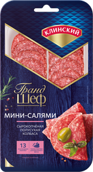 Изображение товара Колбаса сырокопченая КЛИНСКИЙ Мини Салями, нарезка, 95г