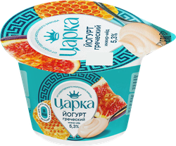 Изображение товара Йогурт ЦАРКА Греческий с наполнителем инжир-мед 5,3%, без змж, 180г