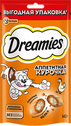 Изображение товара Лакомство для кошек DREAMIES с курицей, 140г