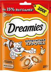 Изображение товара Лакомство для кошек DREAMIES с курицей, 200г