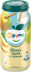 Изображение товара Пюре фруктовое ФРУТОНЯНЯ Груша и яблоко со сливками, с 6 месяцев, 250г