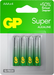 Батарейки алкалиновые GP Super Alkaline АAА, 4шт