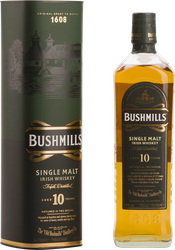 Виски BUSHMILLS Ирландский солодовый 10 лет, 40%, п/у, 0.7л