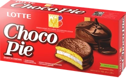 Печенье LOTTE Choco Pie бисквитное в шоколадной глазури, 6х28г