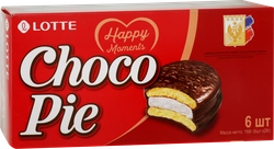 Печенье LOTTE Choco Pie бисквитное в шоколадной глазури, 6х28г