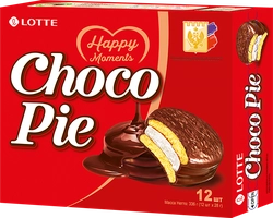 Печенье LOTTE Choco Pie бисквитное в шоколадной глазури, 12х28г