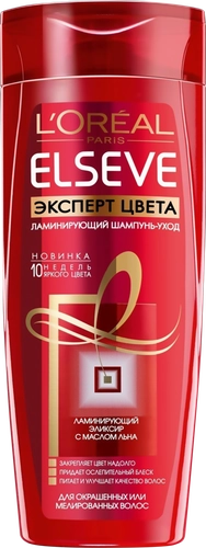 Шампунь-уход для окрашенных или мелированных волос ELSEVE Эксперт Цвета, 400мл по цене 494,79 ₽ - купить с доставкой в Краснодаре | Лента Онлайн