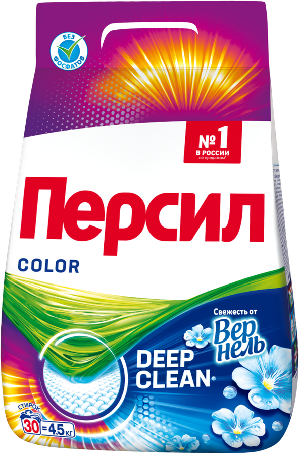Стиральный порошок для цветного белья ПЕРСИЛ Color Свежесть от ВЕРНЕЛЬ, автомат, 4,5кг