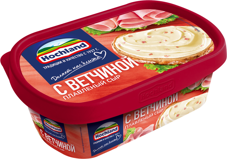 Сыр плавленый HOCHLAND с ветчиной 55%, без змж, 200г
