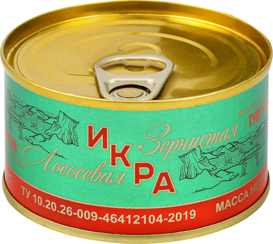 Икра лососевая ТУНГУТУН зернистая, 1-й сорт, 140г