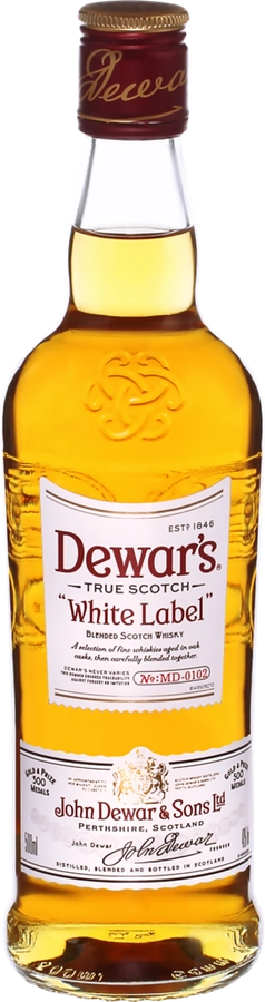 Виски DEWAR'S White Label шотландский купажированный 40%, 0.5л