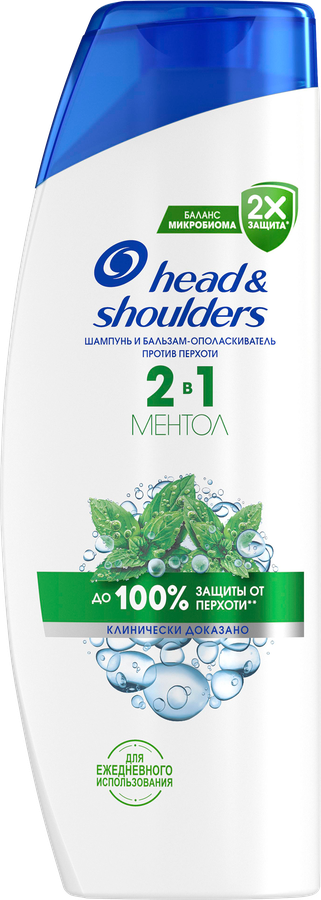Шампунь-бальзам против перхоти HEAD&SHOULDERS Ментол 2в1, 400мл