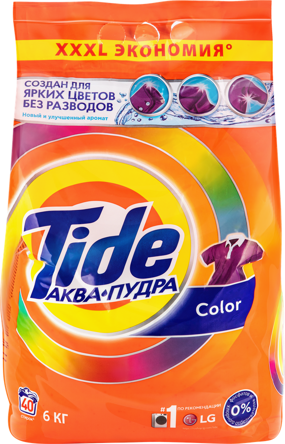 Стиральный порошок для цветного белья TIDE Аквапудра Color, автомат, 6кг