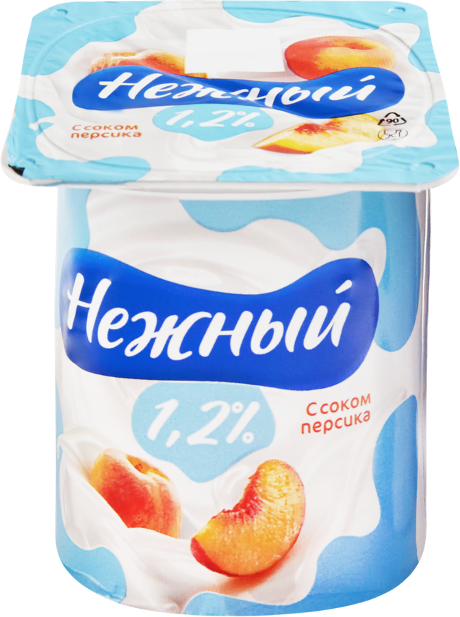 Продукт йогуртный CAMPINA Нежный с соком персика 1,2%, без змж, 100г