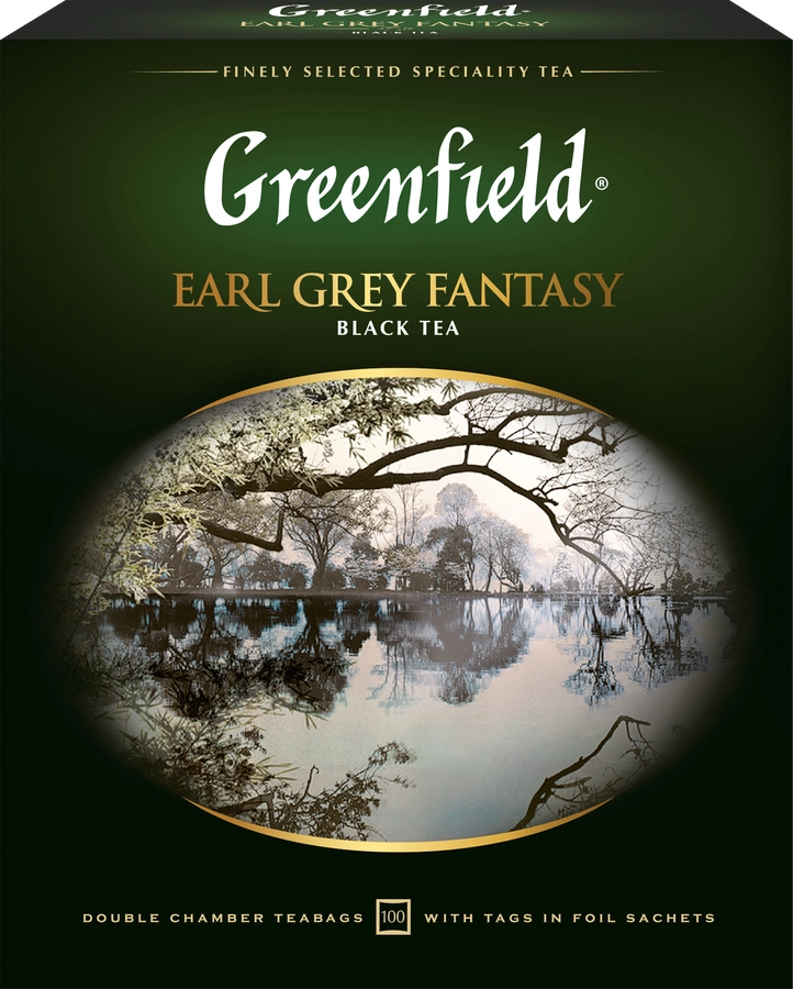 Чай черный GREENFIELD Earl Grey Fantasy с ароматом бергамота, 100пак