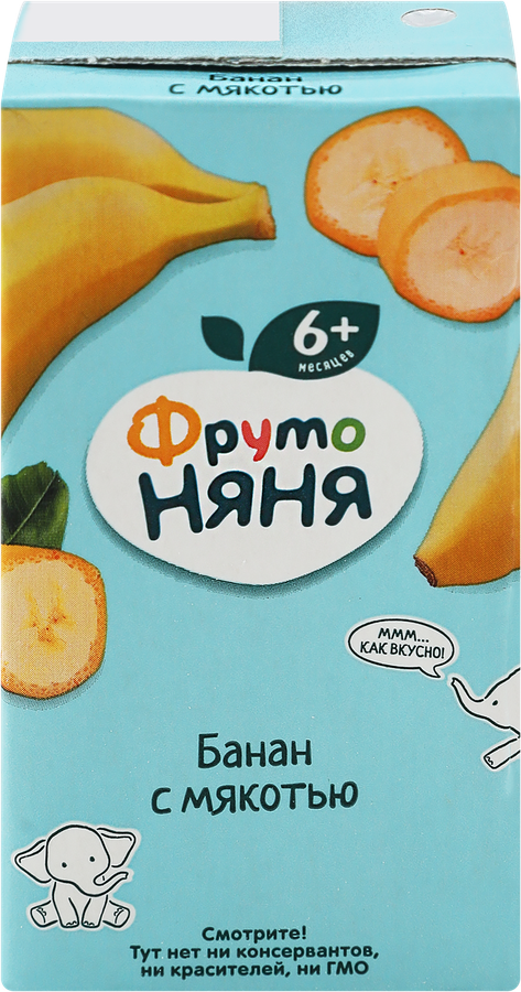 Нектар ФРУТОНЯНЯ Банан с мякотью, с 6 месяцев, 200мл