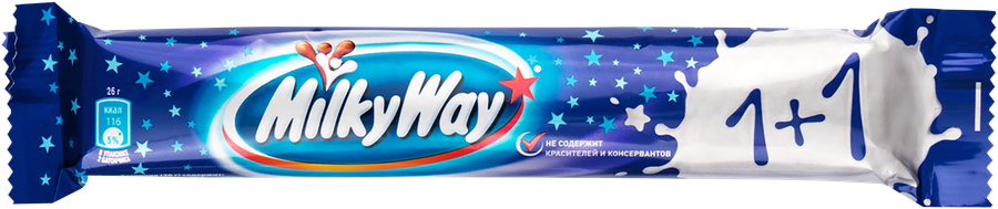 Батончик шоколадный MILKY WAY 1+1 с суфле, 52г