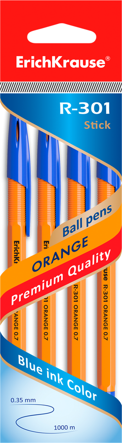 Набор шариковых ручек ERICHKRAUSE Orange Арт. R-301, 4шт